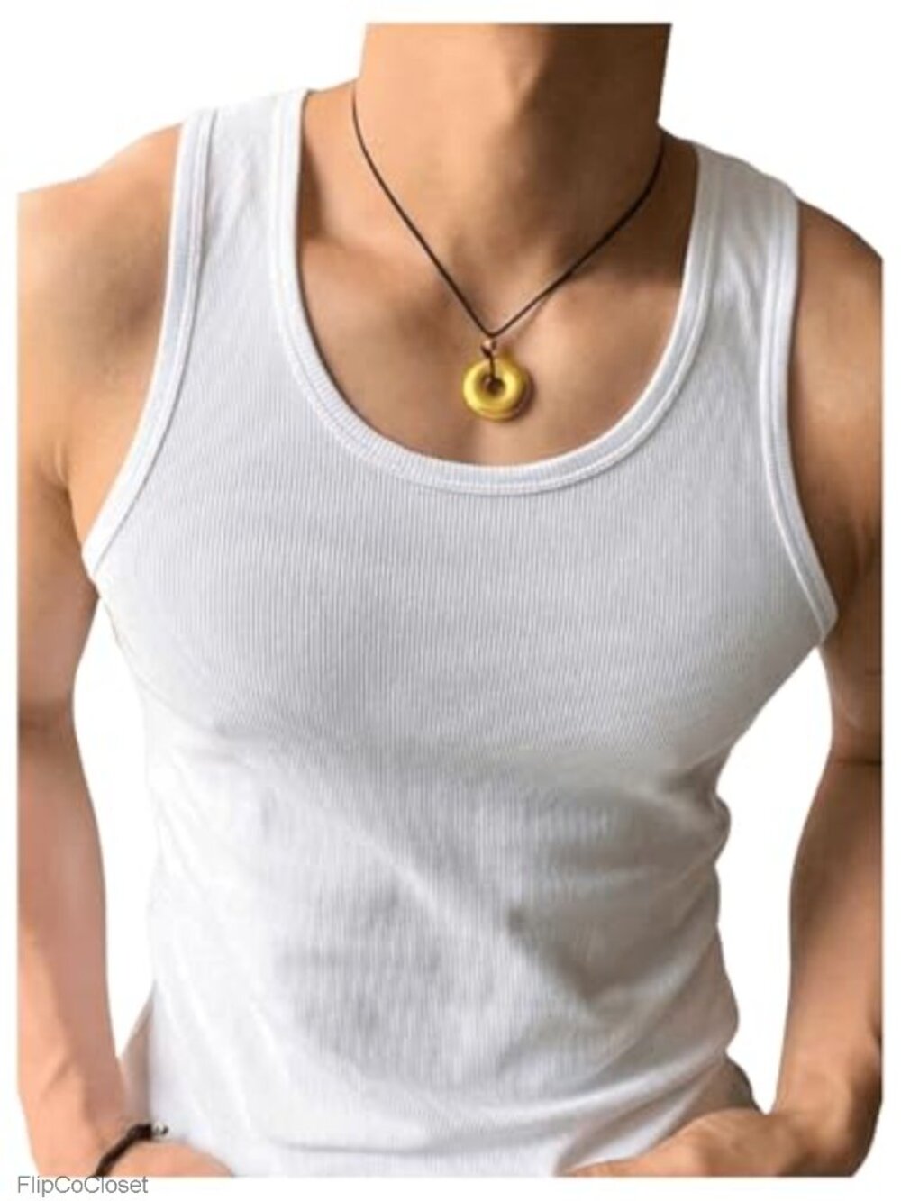 Men's Ribbed Knit Sleeveless Tank Top Slim Fit Gym Workout Muscle Shirt